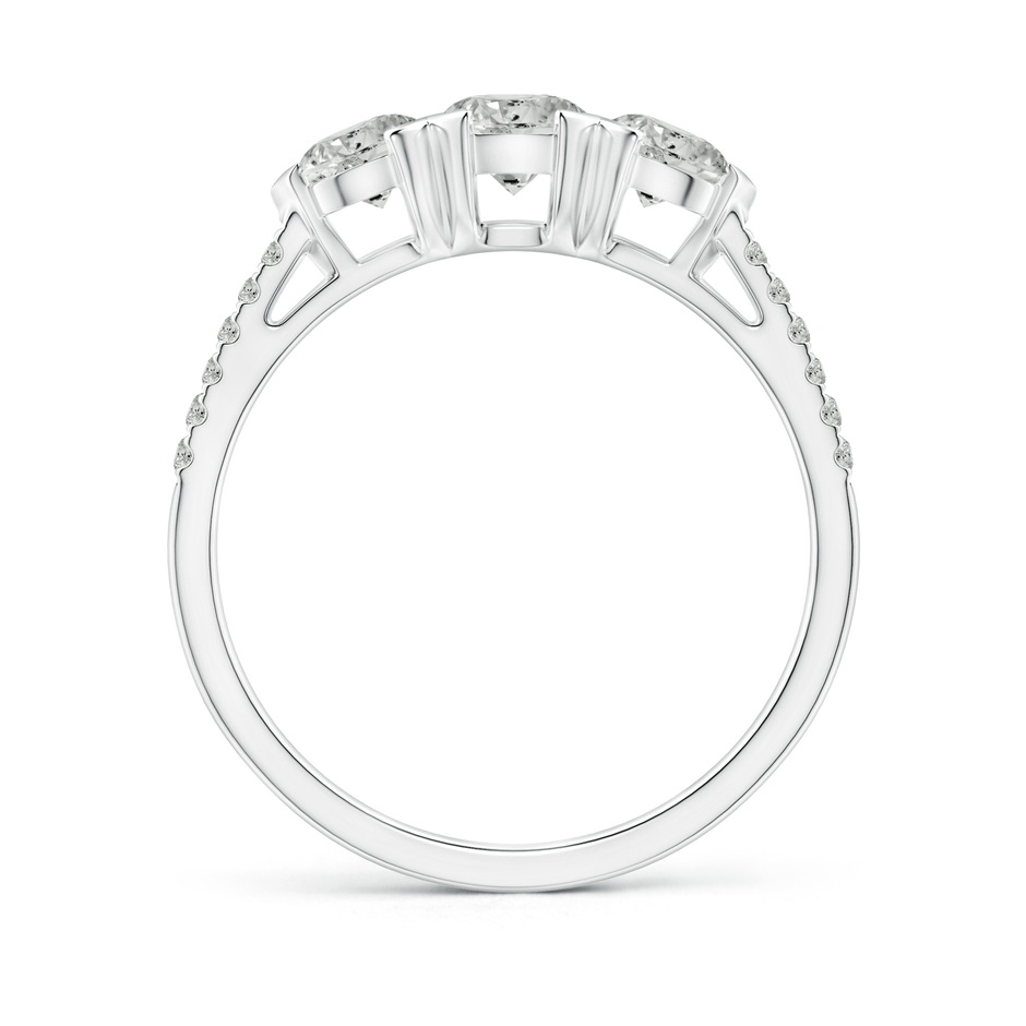 4.8mm KI3 Unique Prong-Set Diamond Three Stone Engagement Ring in White Gold side-1