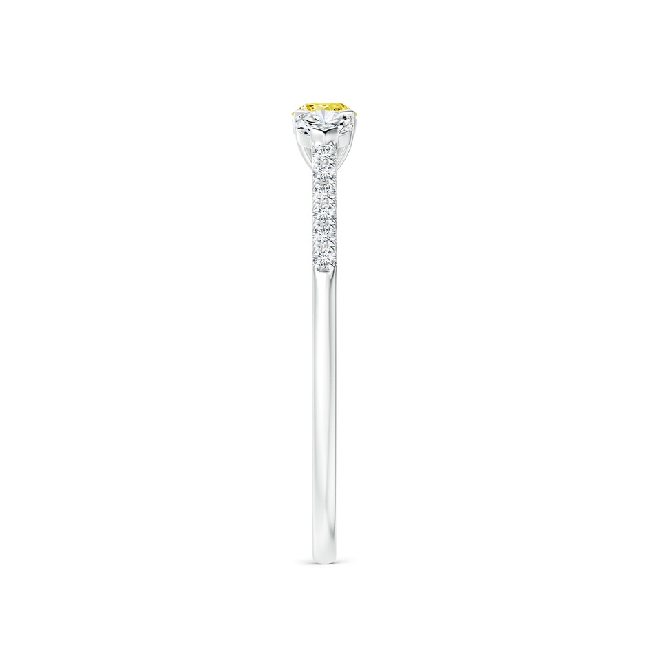 3mm AAAA Unique Prong-Set Fancy Intense Yellow Diamond Three Stone Engagement Ring in P950 Platinum side 299