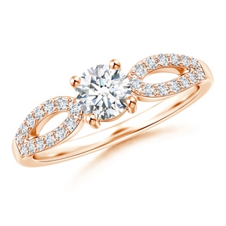 5mm GVS2 Split Shank Diamond Solitaire Engagement Ring in Rose Gold