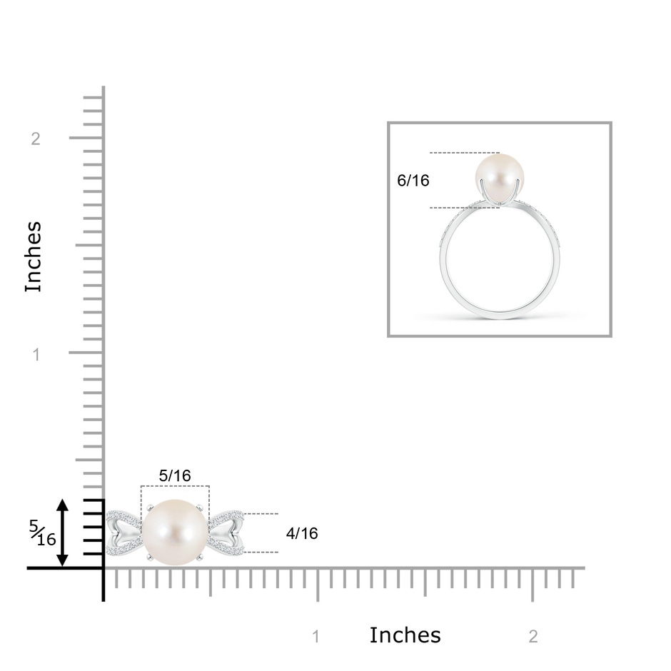 8mm AAAA Freshwater Pearl and Diamond Split Shank Ring in 9K White Gold product image