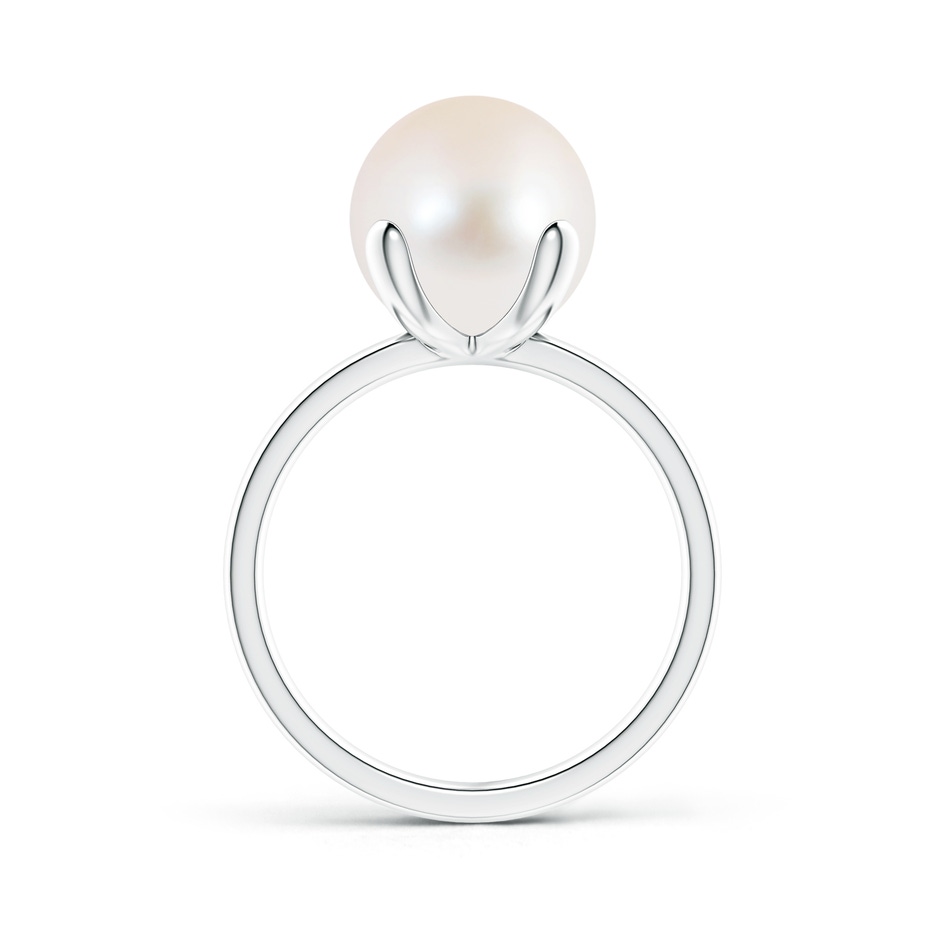 10mm AAA Classic Solitaire Freshwater Pearl Ring in White Gold product image