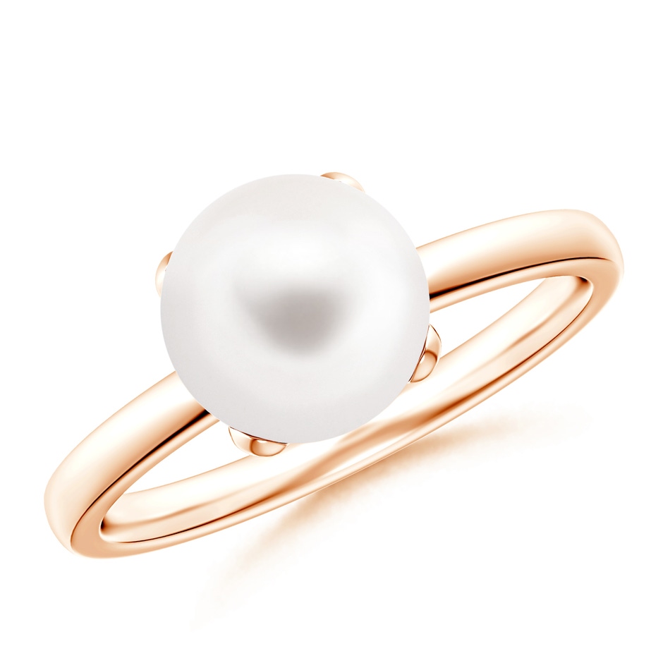 8mm AA Classic Solitaire Freshwater Pearl Ring in 9K Rose Gold 