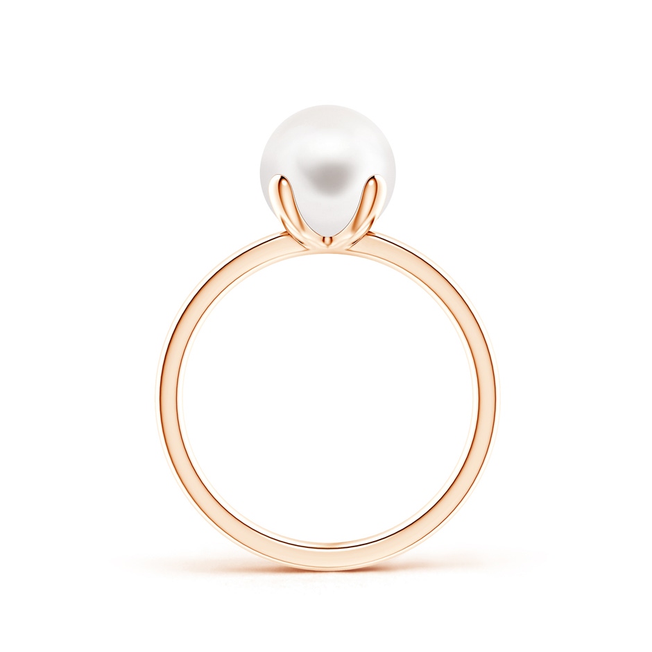 8mm AA Classic Solitaire Freshwater Pearl Ring in 9K Rose Gold product image