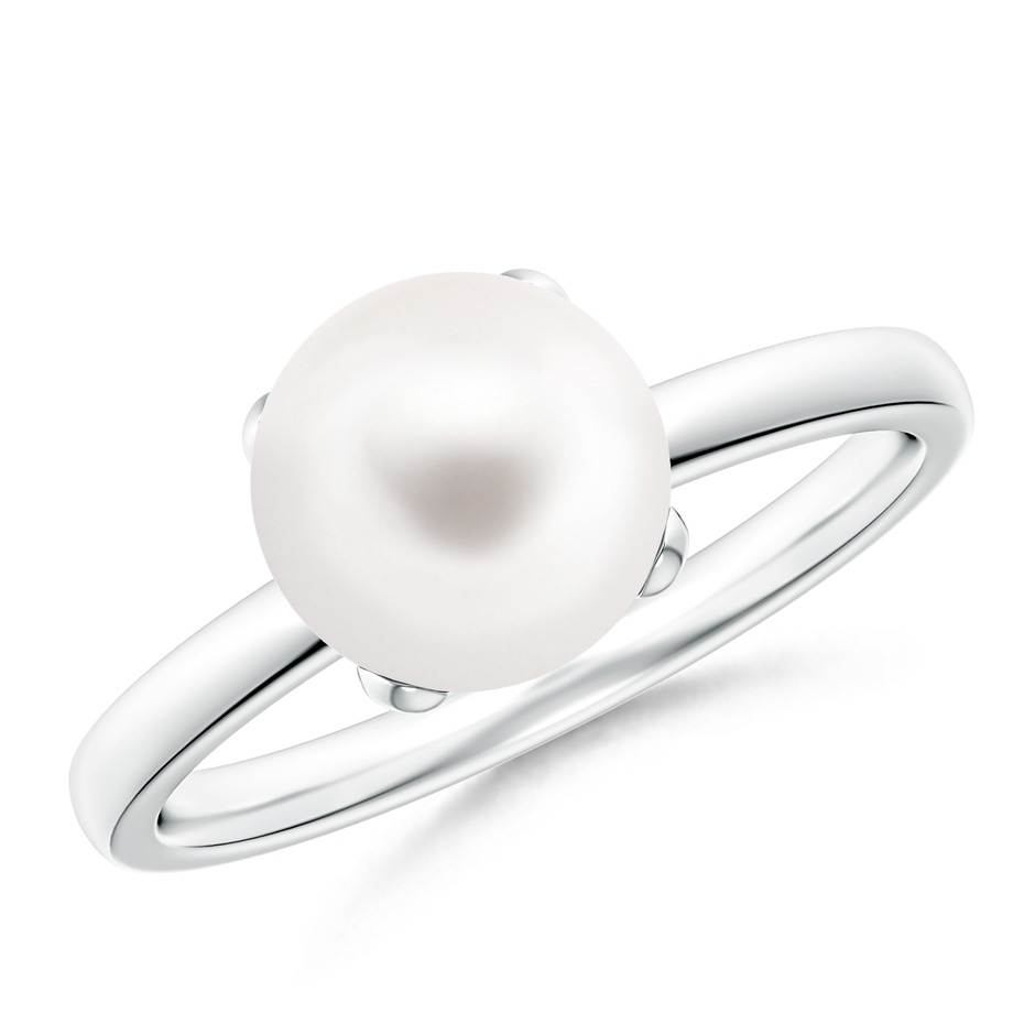 8mm AA Classic Solitaire Freshwater Pearl Ring in S999 Silver 