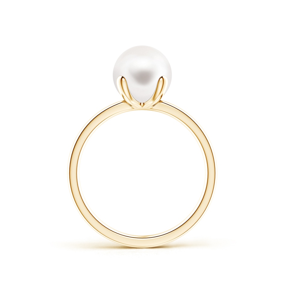 8mm AA Classic Solitaire Freshwater Pearl Ring in Yellow Gold product image