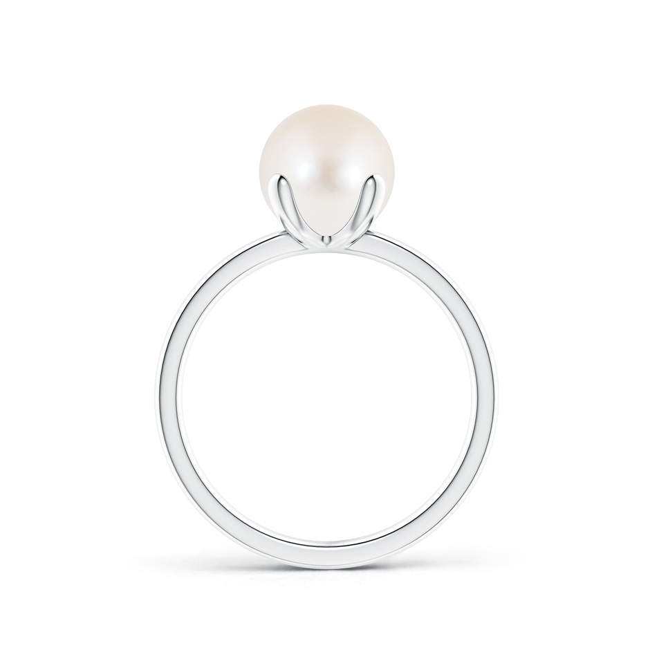 8mm AAA Classic Solitaire Freshwater Pearl Ring in 10K White Gold product image