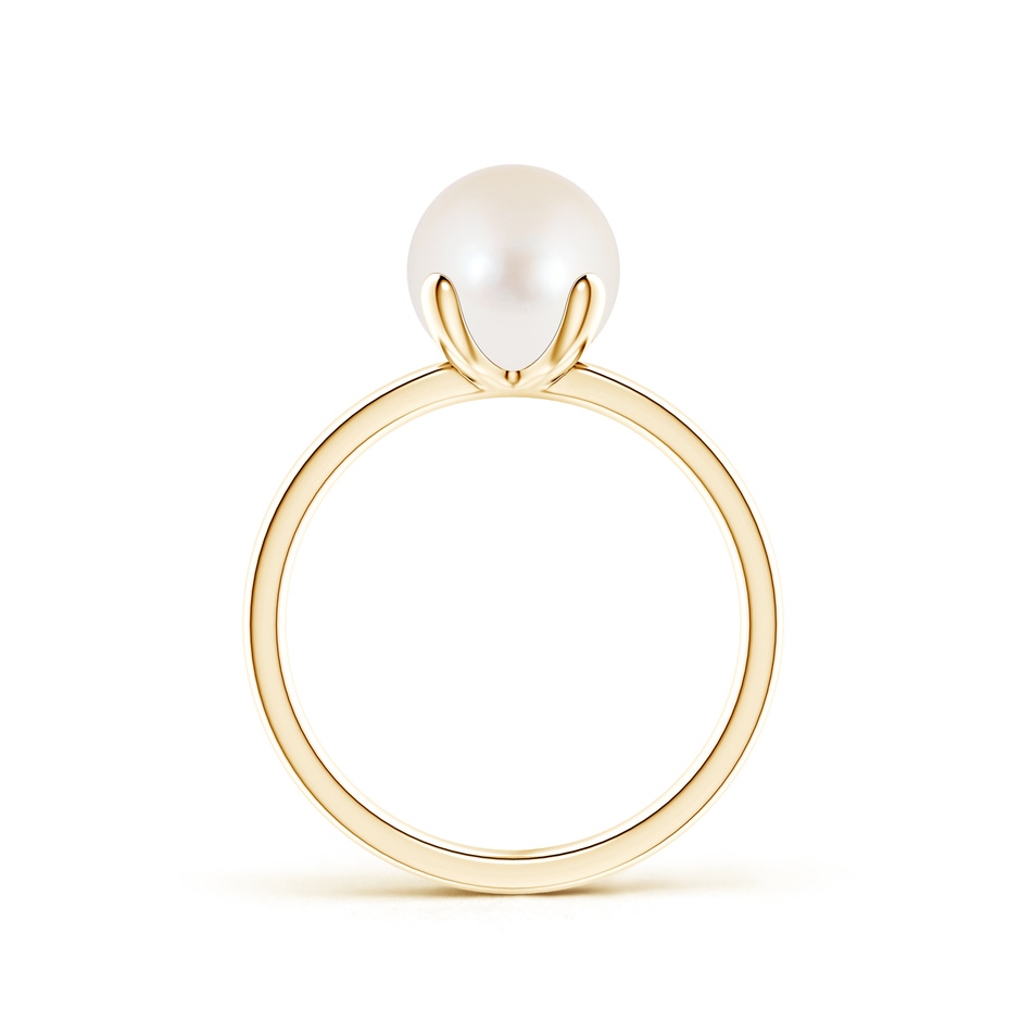 8mm AAA Classic Solitaire Freshwater Pearl Ring in 9K Yellow Gold product image