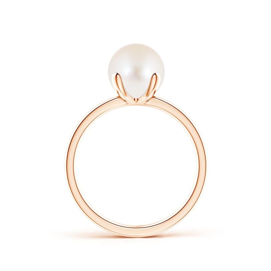 8mm AAA Classic Solitaire Freshwater Pearl Ring in Rose Gold product image