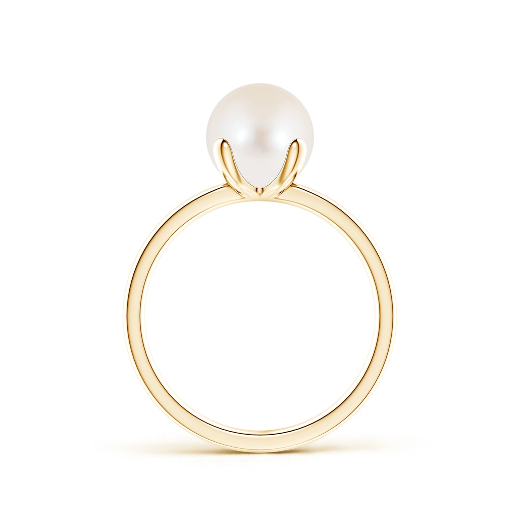 8mm AAA Classic Solitaire Freshwater Pearl Ring in Yellow Gold Product Image