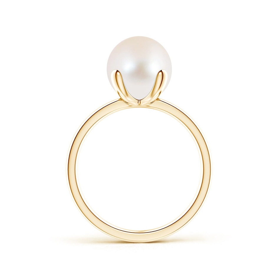 9mm AAA Classic Solitaire Freshwater Pearl Ring in Yellow Gold product image