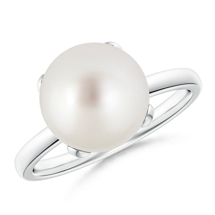 10mm AAA Classic Solitaire South Sea Pearl Ring in White Gold