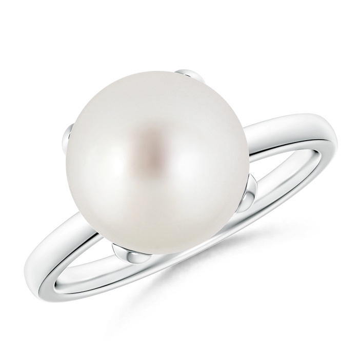 10mm AAA Classic Solitaire South Sea Pearl Ring in White Gold 