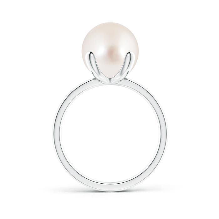 10mm AAAA Classic Solitaire South Sea Pearl Ring in White Gold - side 1