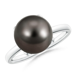 10mm AAA Classic Solitaire Tahitian Pearl Ring in White Gold