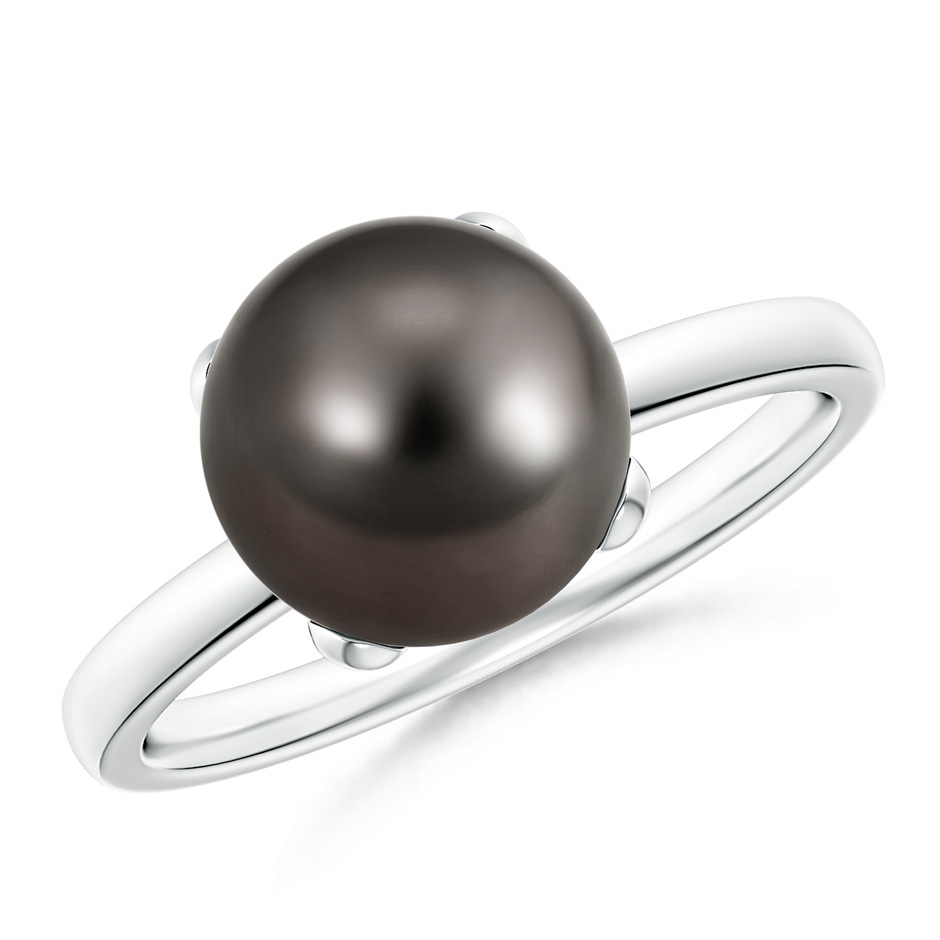 9mm AAA Classic Solitaire Tahitian Pearl Ring in S999 Silver 