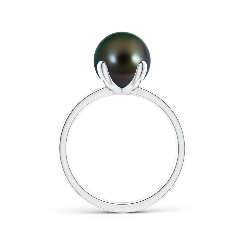 9mm AAAA Classic Solitaire Tahitian Pearl Ring in White Gold product image