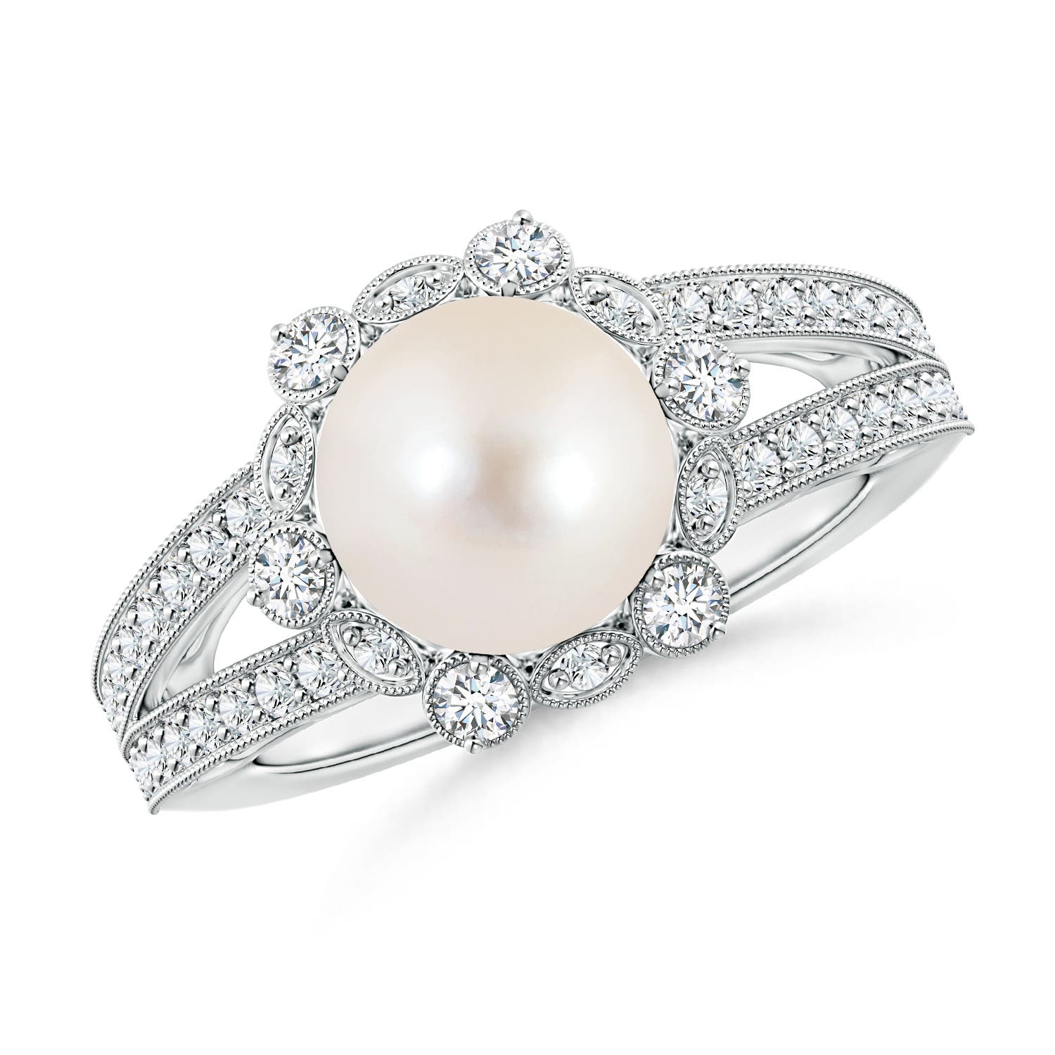 Pearl hot sale halo ring