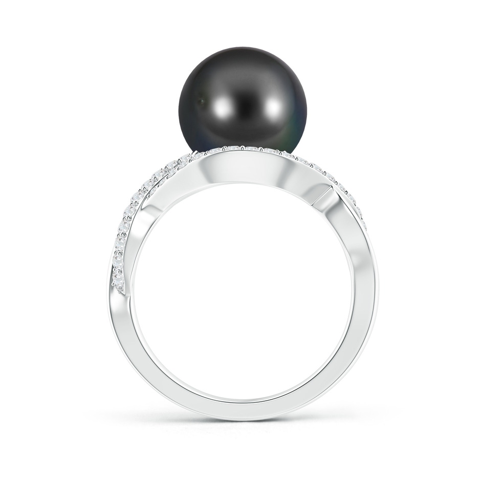 10mm AA Tahitian Pearl Infinity Ring with Diamonds in White Gold product image