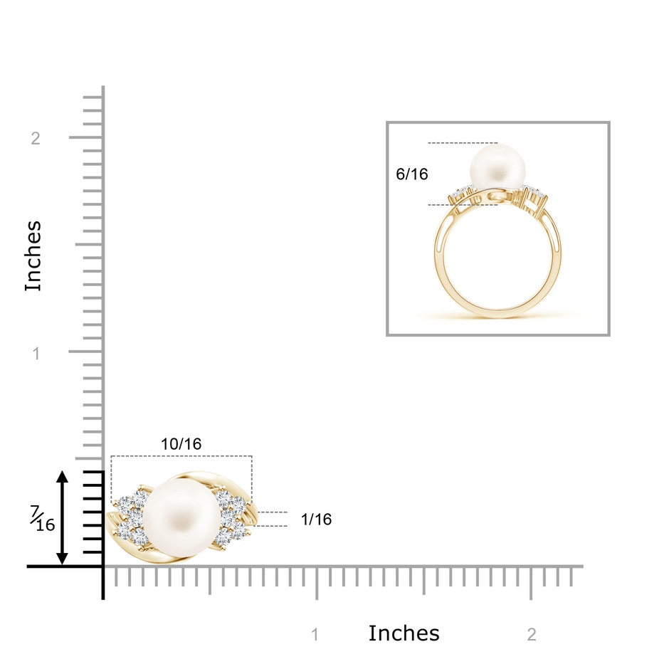 9mm AA Freshwater Cultured Pearl Floral Ring with Diamonds in Yellow Gold product image