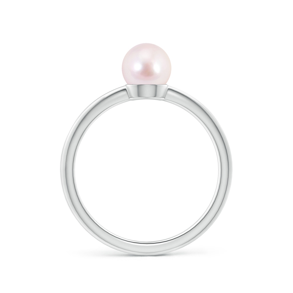 6mm AAAA Classic Japanese Akoya Pearl Solitaire Ring in S999 Silver - side 1
