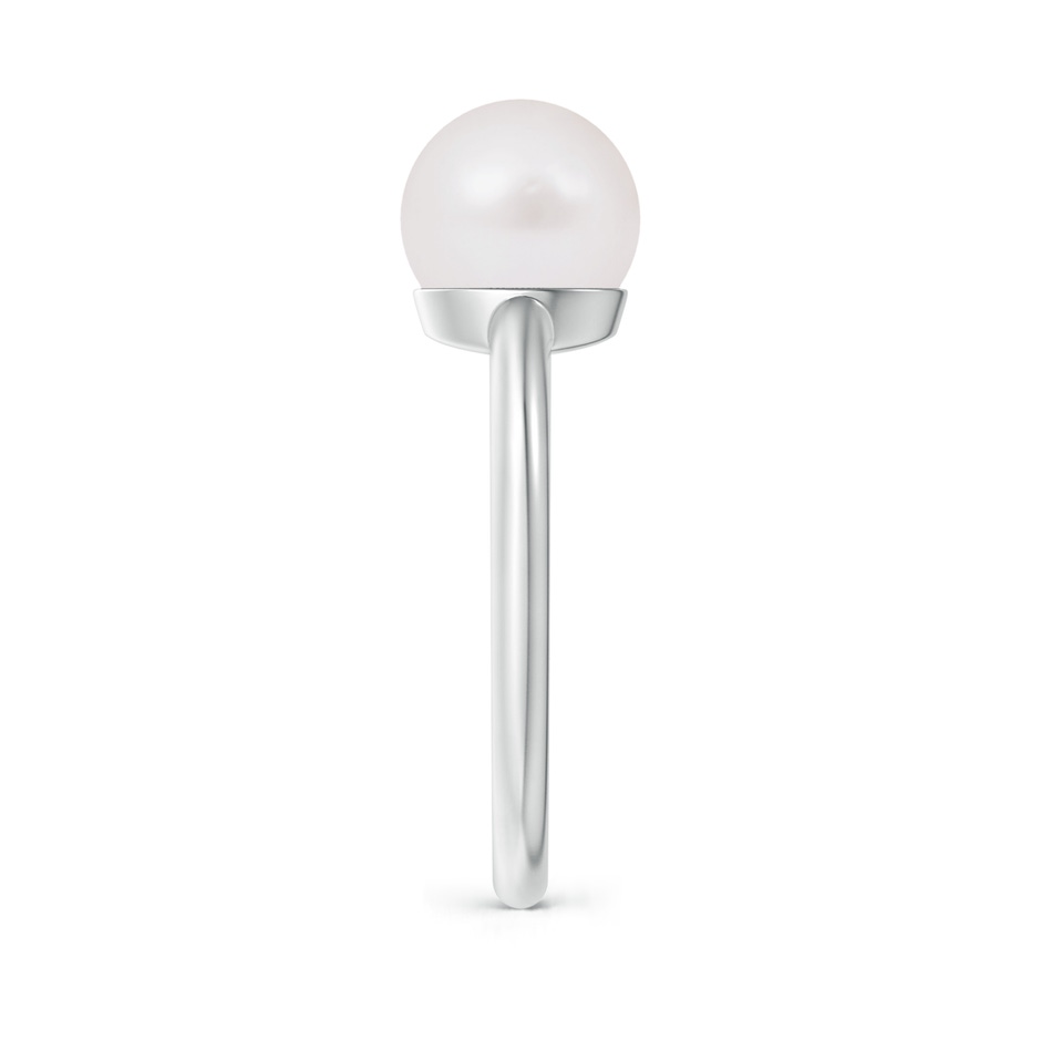 8mm A Classic Japanese Akoya Pearl Solitaire Ring in S999 Silver side 2