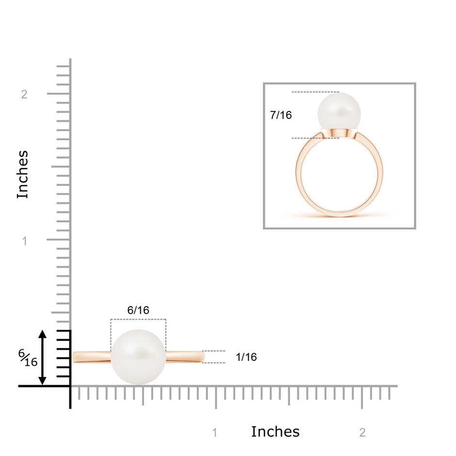 10mm A Classic Freshwater Pearl Solitaire Ring in Rose Gold product image