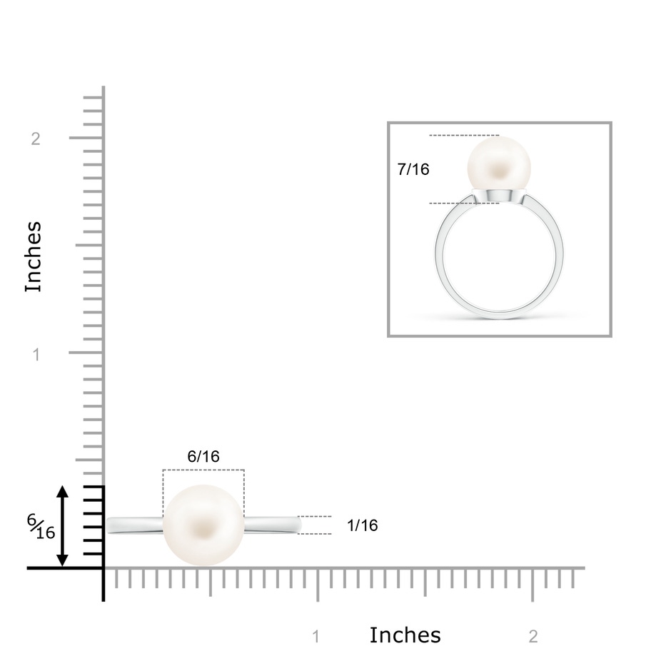 10mm AA Classic Freshwater Pearl Solitaire Ring in S999 Silver product image