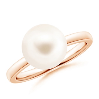10mm AAA Classic Freshwater Pearl Solitaire Ring in 9K Rose Gold