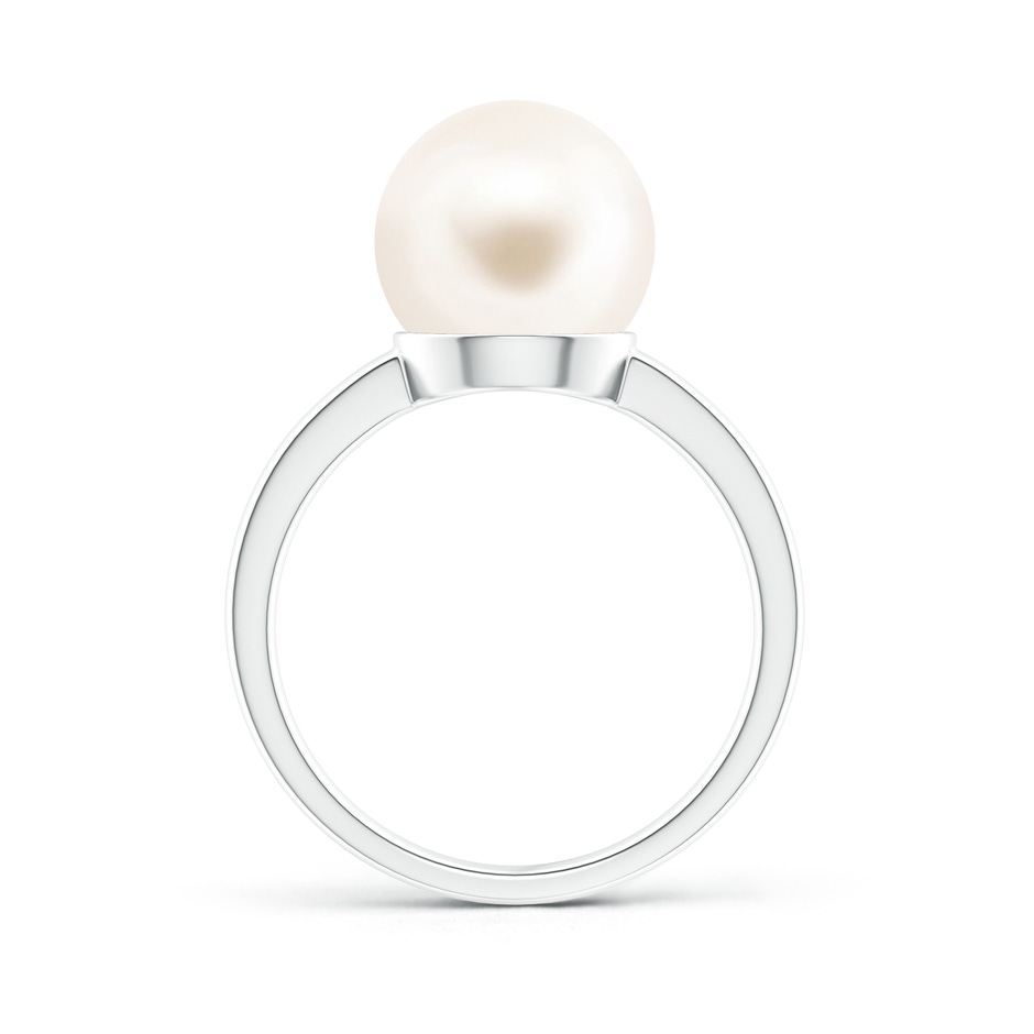 10mm AAA Classic Freshwater Pearl Solitaire Ring in White Gold product image