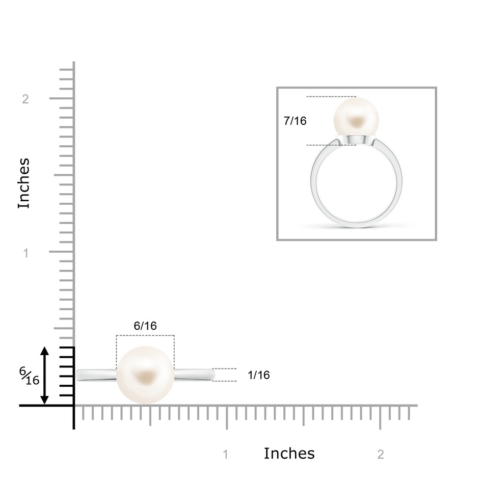 10mm AAA Classic Freshwater Pearl Solitaire Ring in White Gold product image