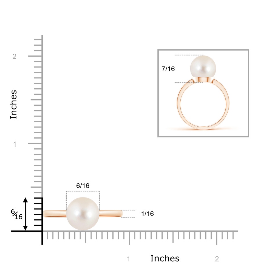 10mm AAAA Classic Freshwater Pearl Solitaire Ring in Rose Gold product image
