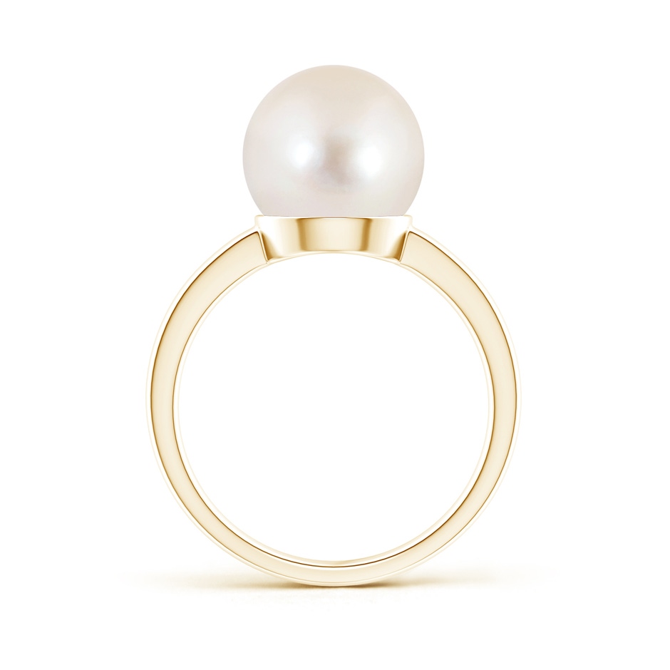 10mm AAAA Classic Freshwater Pearl Solitaire Ring in Yellow Gold product image