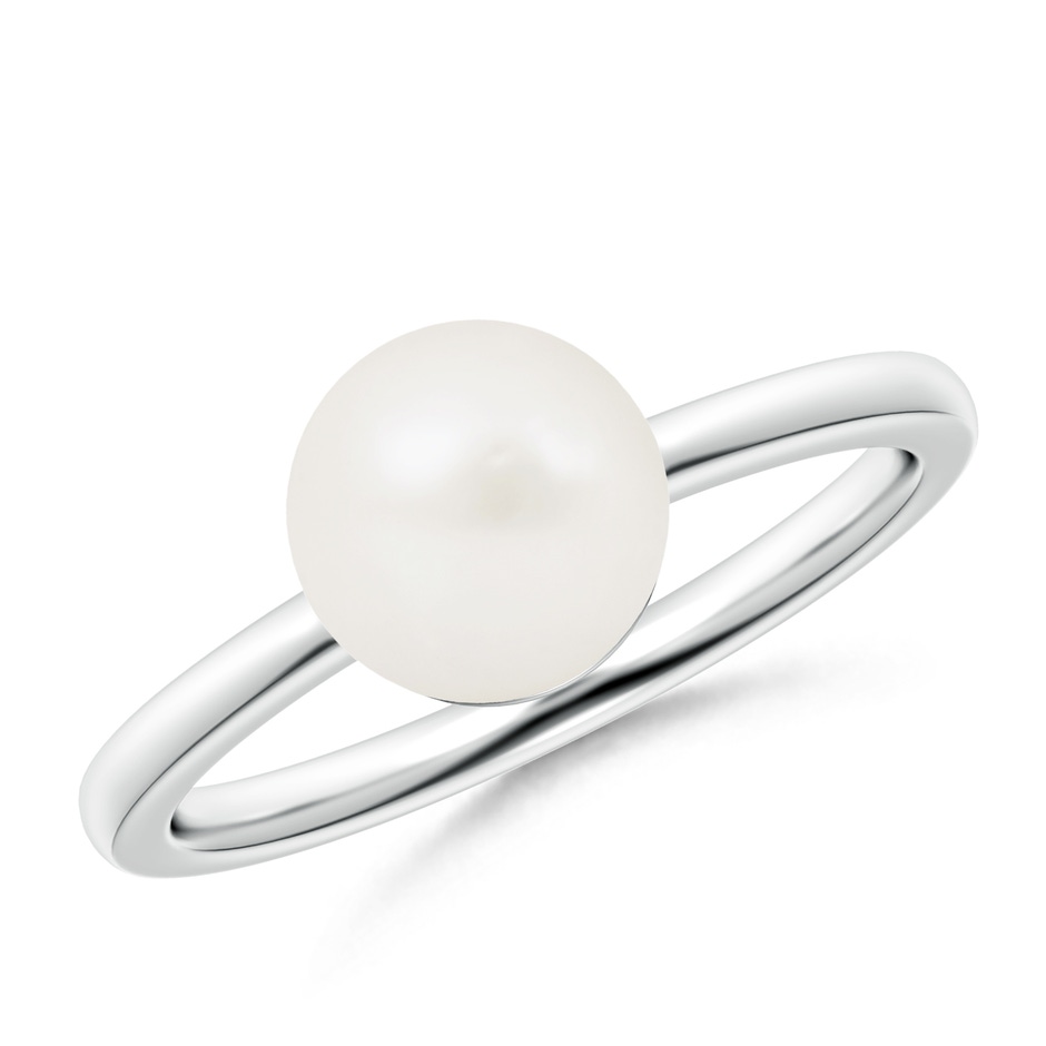 8mm A Classic Freshwater Pearl Solitaire Ring in S999 Silver 