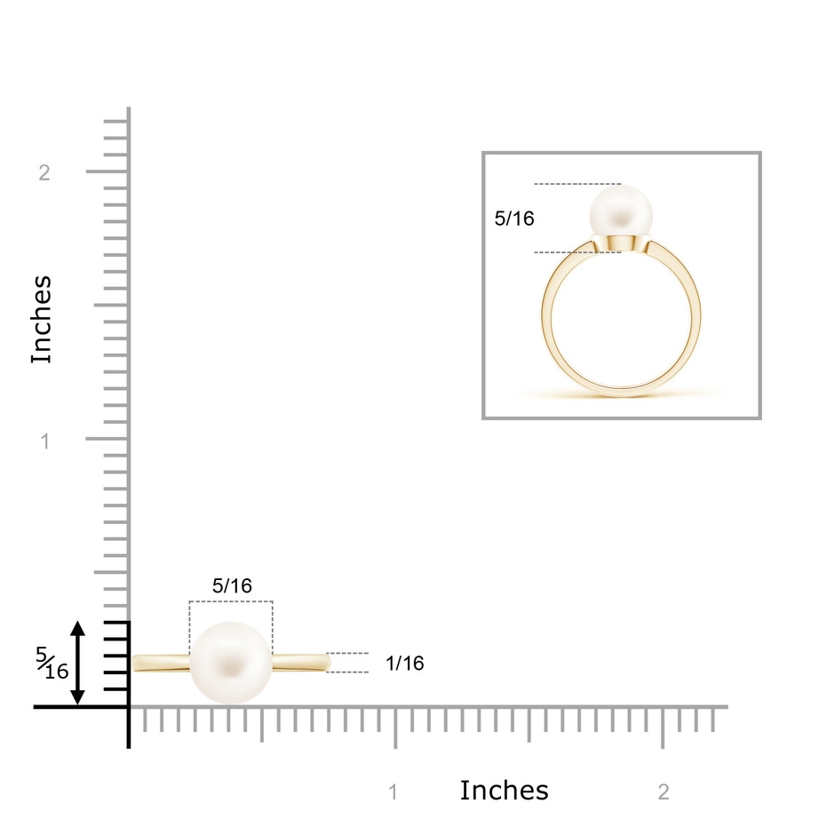 8mm AA Classic Freshwater Pearl Solitaire Ring in Yellow Gold product image