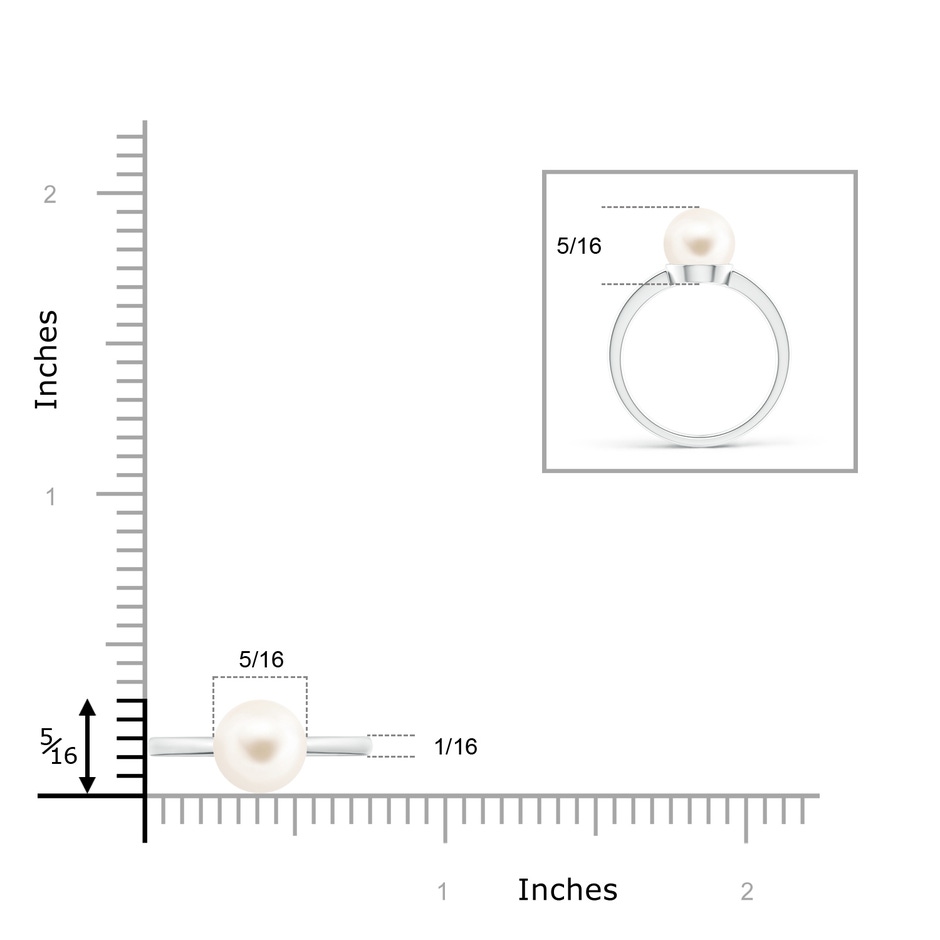8mm AAA Classic Freshwater Pearl Solitaire Ring in 9K White Gold product image
