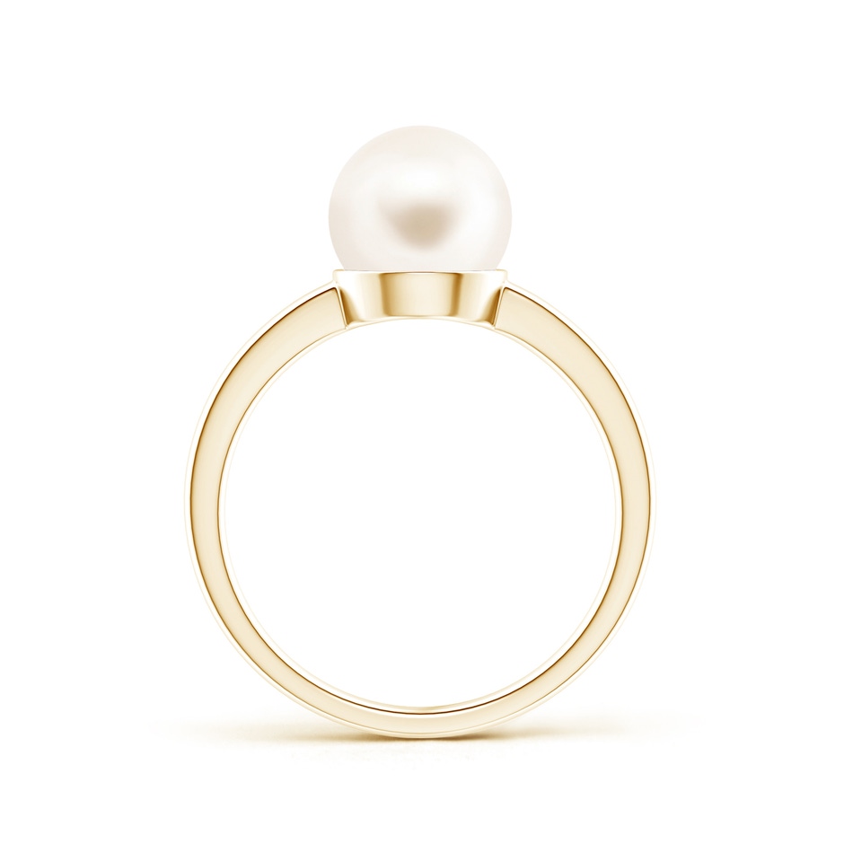 8mm AAA Classic Freshwater Pearl Solitaire Ring in Yellow Gold product image