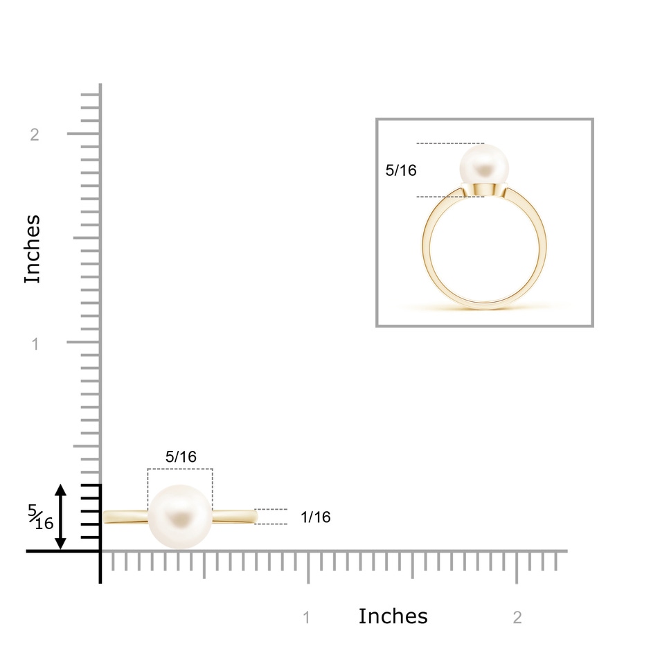 8mm AAA Classic Freshwater Pearl Solitaire Ring in Yellow Gold product image