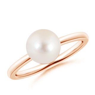 8mm AAAA Classic Freshwater Pearl Solitaire Ring in 9K Rose Gold