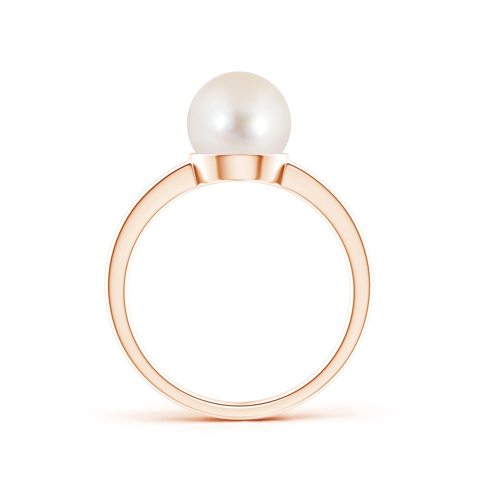 8mm AAAA Classic Freshwater Pearl Solitaire Ring in 9K Rose Gold product image