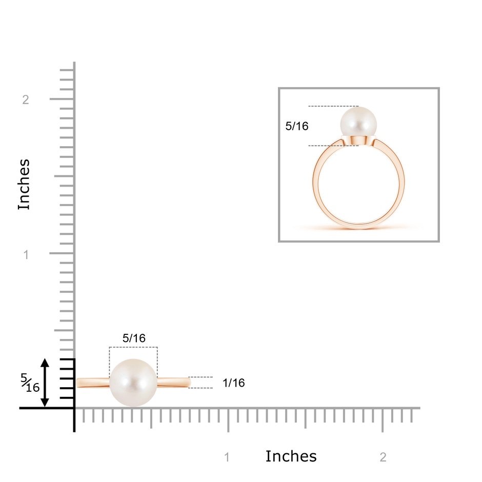 8mm AAAA Classic Freshwater Pearl Solitaire Ring in 9K Rose Gold product image