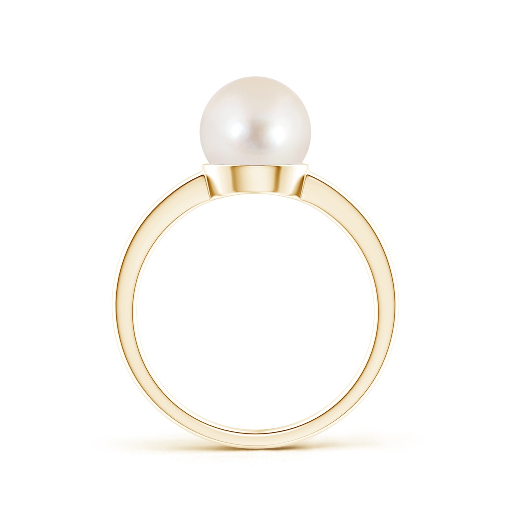 8mm AAAA Classic Freshwater Pearl Solitaire Ring in 9K Yellow Gold Product Image