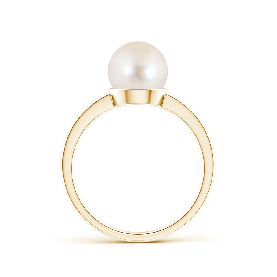 8mm AAAA Classic Freshwater Pearl Solitaire Ring in 9K Yellow Gold product image