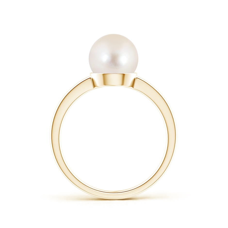8mm AAAA Classic Freshwater Pearl Solitaire Ring in Yellow Gold product image