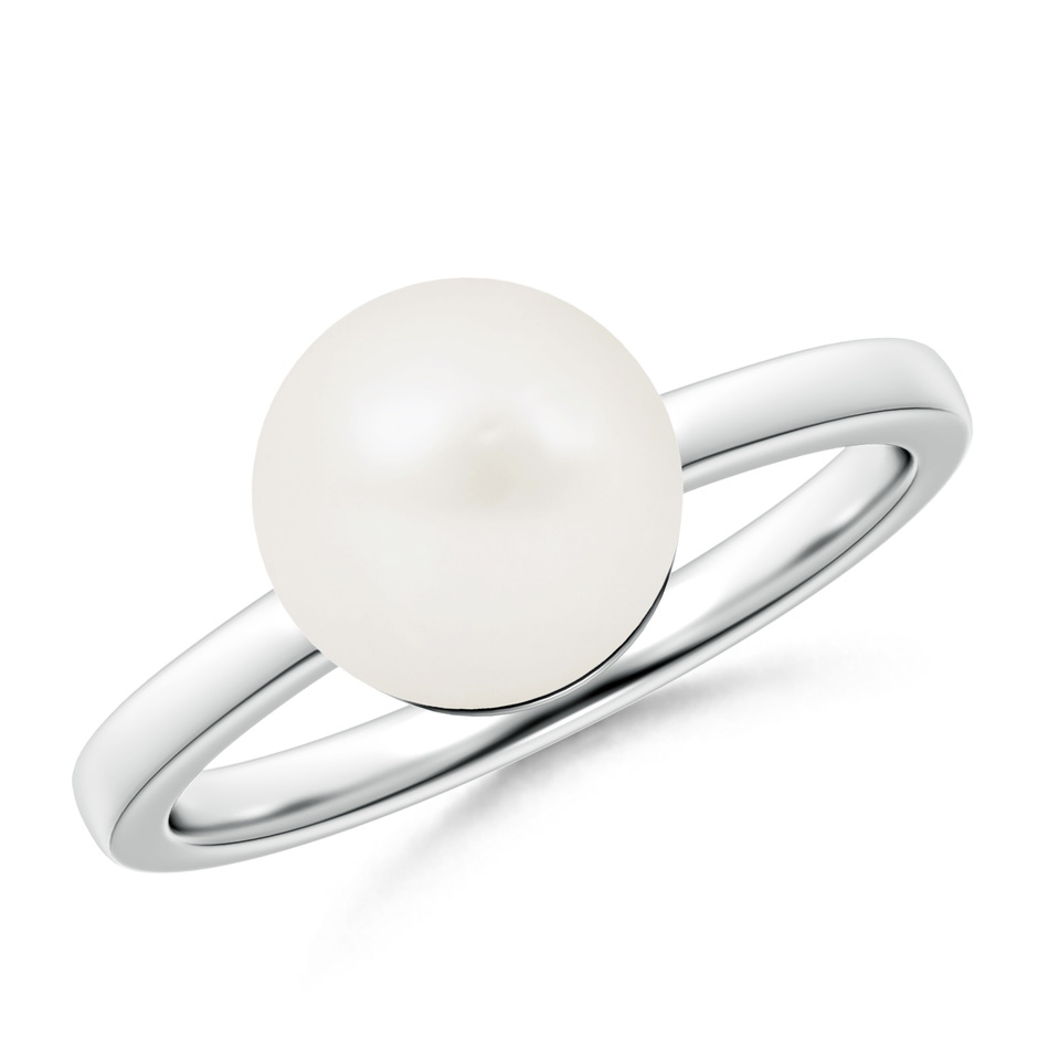 9mm A Classic Freshwater Pearl Solitaire Ring in S999 Silver 