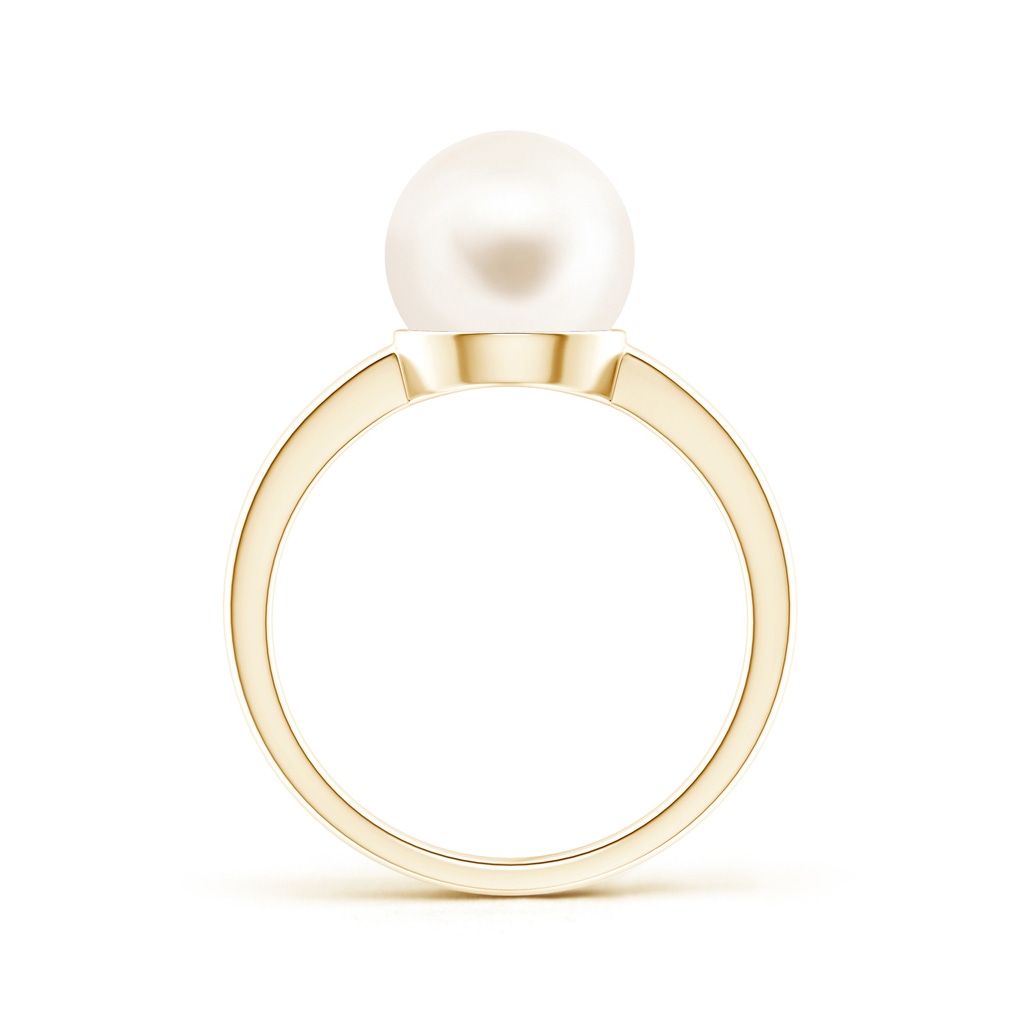 9mm AAA Classic Freshwater Pearl Solitaire Ring in Yellow Gold Product Image