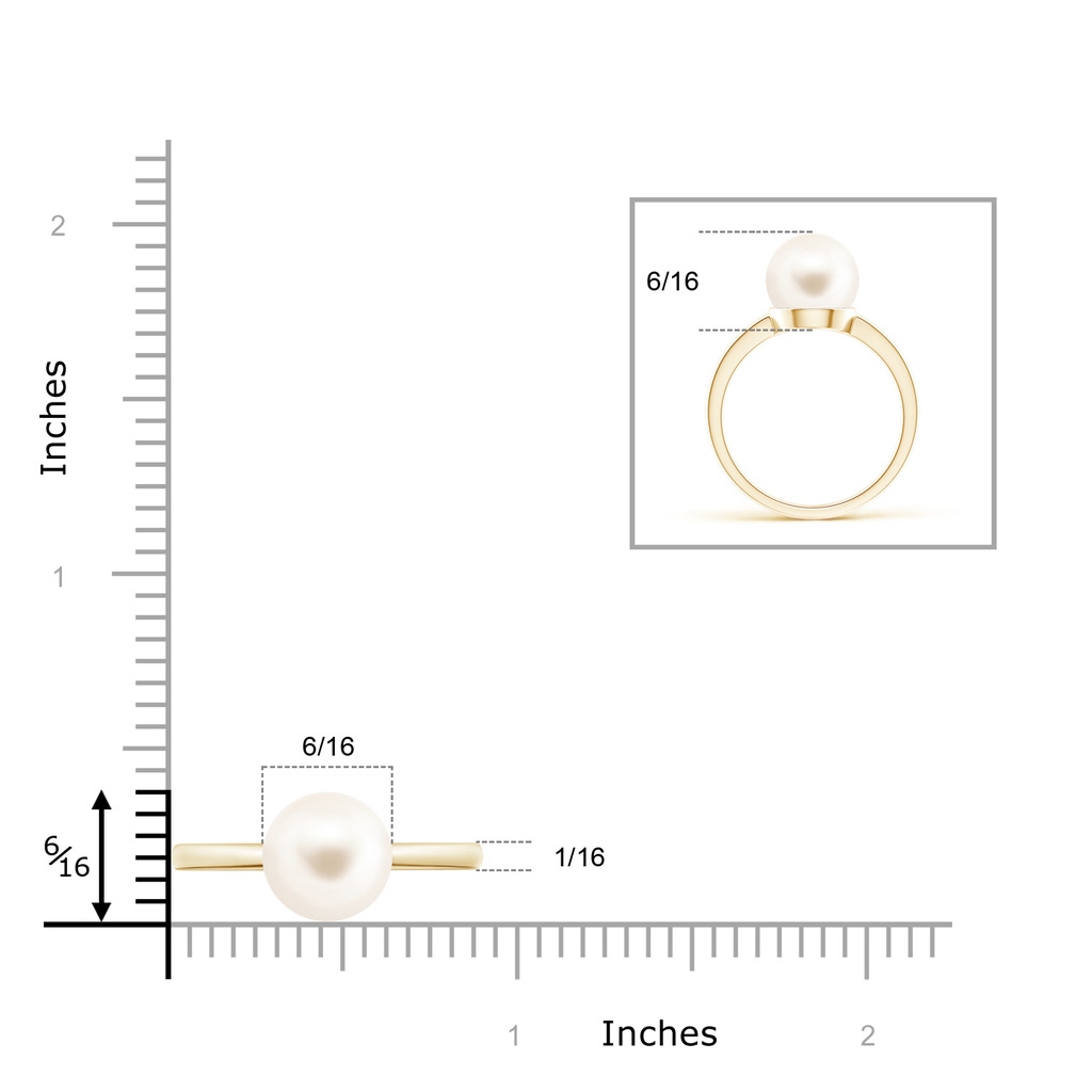 9mm AAA Classic Freshwater Pearl Solitaire Ring in Yellow Gold Product Image