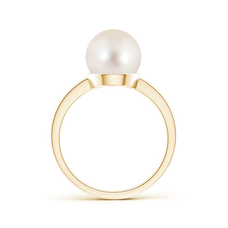 9mm AAAA Classic Freshwater Pearl Solitaire Ring in Yellow Gold product image