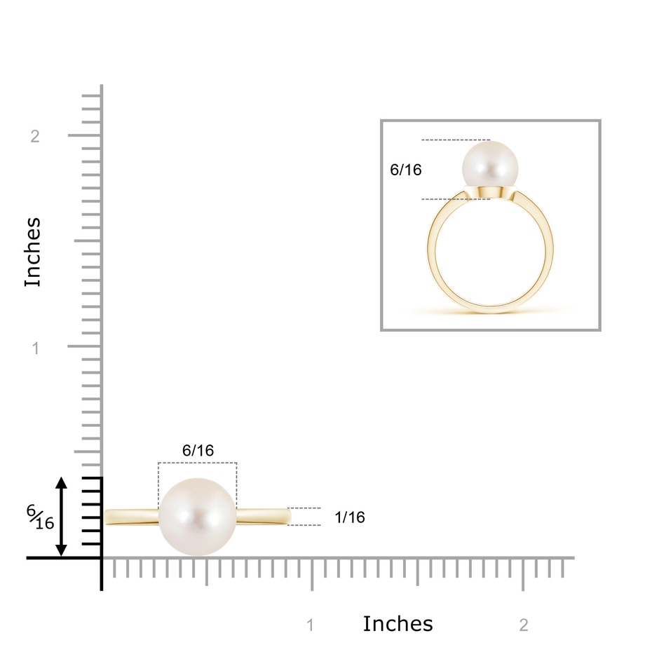 9mm AAAA Classic Freshwater Pearl Solitaire Ring in Yellow Gold product image