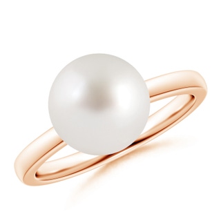 10mm AAA Classic South Sea Pearl Solitaire Ring in Rose Gold