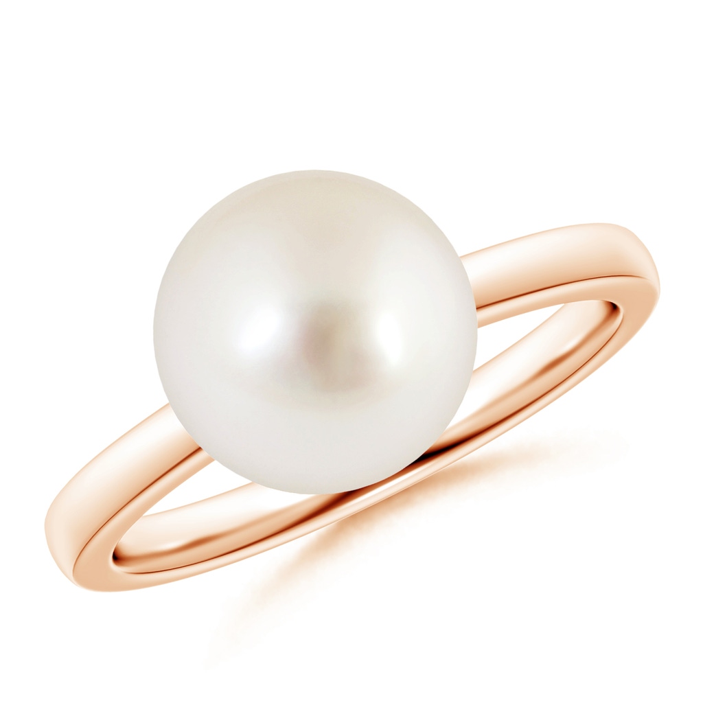 10mm AAAA Classic South Sea Pearl Solitaire Ring in Rose Gold